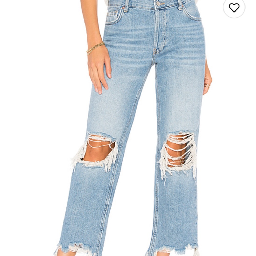 Free people distressed mom jeans